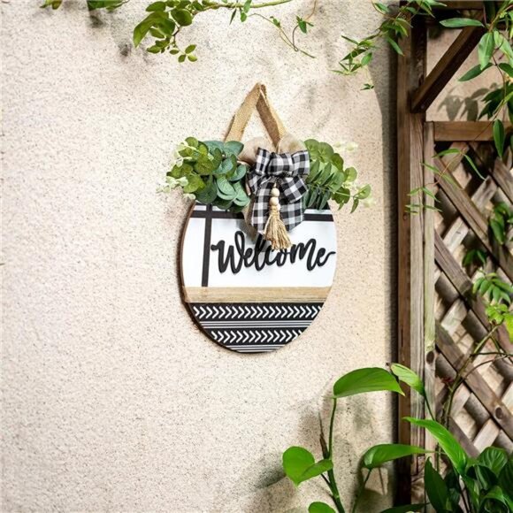 Welcome Sign for Front Door Decor - Hanging Welcome Signs for All Season Boho - Picture 3 of 7